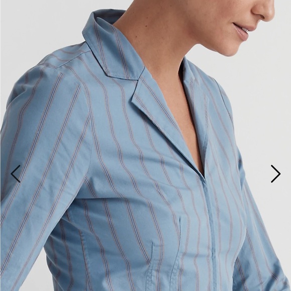 Madewell Poplin Hook-Front Shrunken Shirt - Picture 4 of 6
